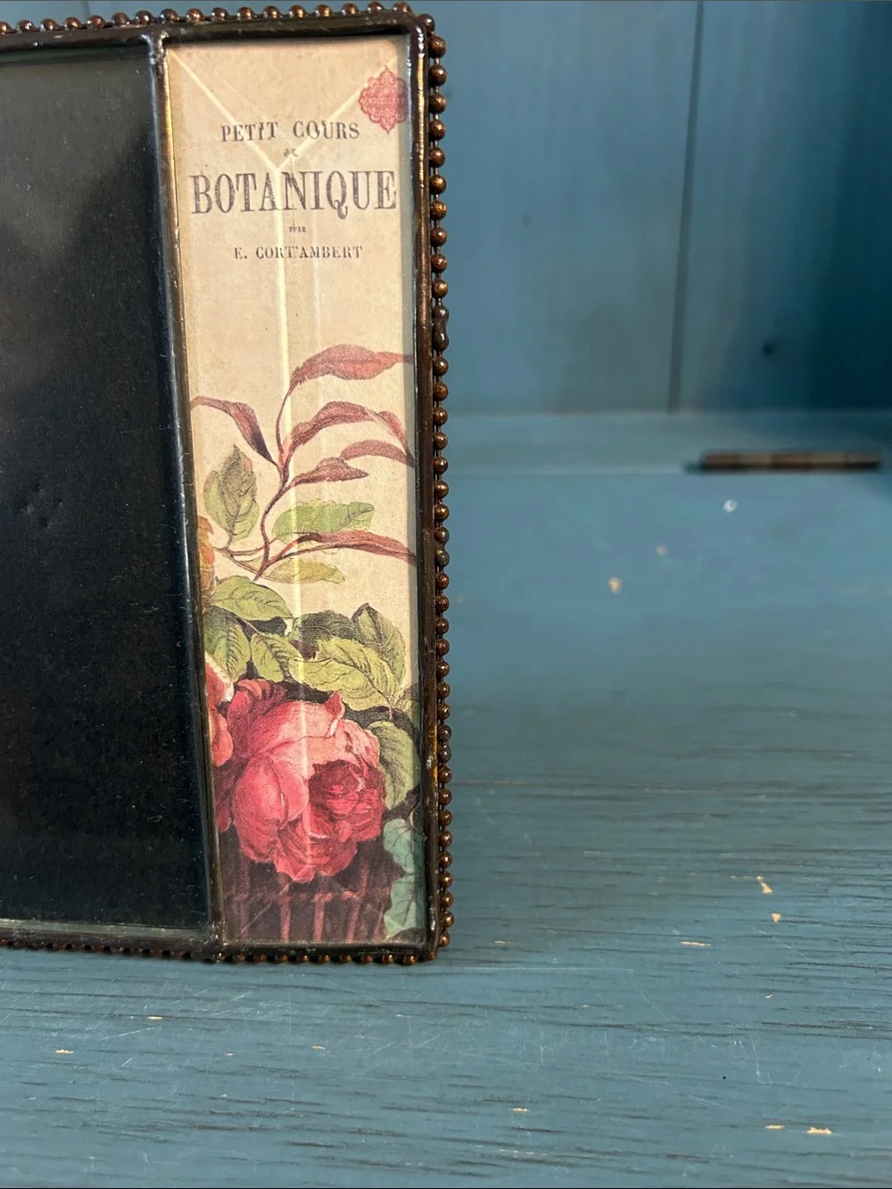 Vintage Antique Style Floral Picture Frame in Rose and Cream - 4 x 6” | EUC